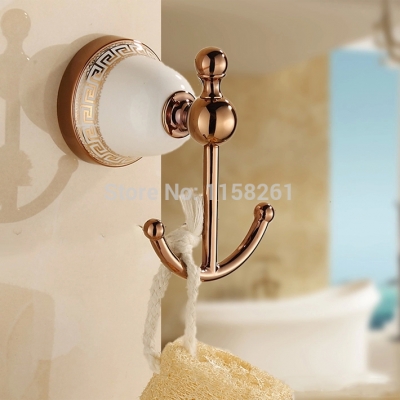 new design robe hook,clothes hook,solid brass construction rose golden finish bath hardware accessory home decoration 5701 [robe-hook-amp-rows-of-hook-7353]