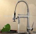 new designed chrome brass kitchen faucet dual swivel spouts sink mixer tap deck mounted