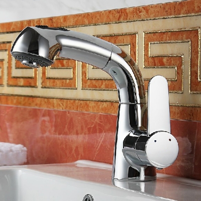 new single handle brass kitchen faucet basin sink pull out long hose spray mixer tap basin faucet tap toilet 1640