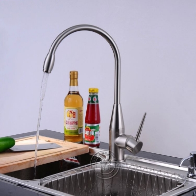 new single handle nickel brushed kitchen swivel faucet mixer taps vanity brass faucet water taphj-8088n