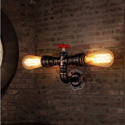 nordic water pipe loft style industrial vintage wall lamp for home lamp antique bedside edison wall sconce indoor lighting