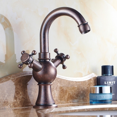 ! red bronze modern deck mounted bathroom basin faucet antique brass single handle sink mixer h1101c
