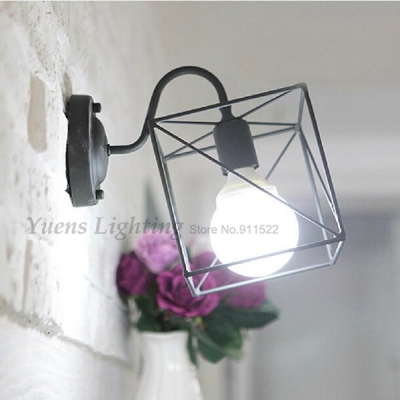 simple wrought iron wall lamp modern fashion creative restaurant sitting room lighting wl057 [wall-lamps-1302]
