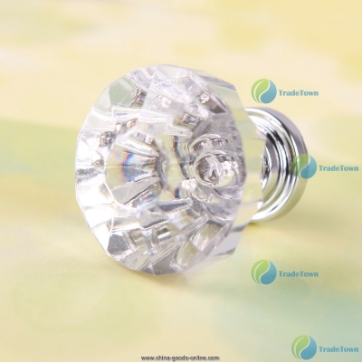 tradetown latest 8pcs 32mm diamond shape crystal cupboard drawer cabinet knob pull handle #05 2014 brand new