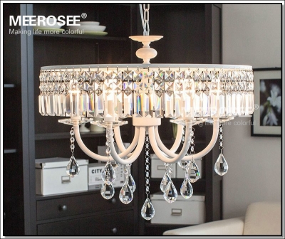 vintage french chandelier crystal light fixture cottage american white lustre suspension lamp hanging light md2494 d600mm [crystal-chandelier-metal-2292]
