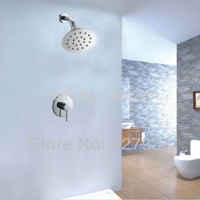 wall mounted shower faucet set chrome brass single handle shower mixer tap [chrome-1665]