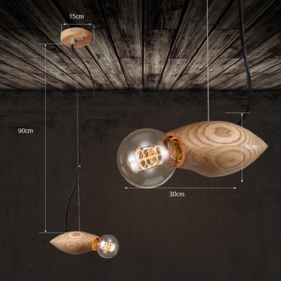 wood light for dining room bedroom fish swim home lamp fixture design lighting light decoration creativity [wooden-pendant-light-7561]