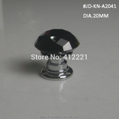 10 pcs/lot 20mm small furniture knobs with crystal glass black diamond from china factory for cabinet dresser drawer kitchen [Door knobs|pulls-2601]