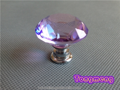 10pcs 30mm k9 crystal zinc alloy sparkle purple cabinet knob drawer pull handle kitchen door wardrobe hardware [Door knobs|pulls-2465]