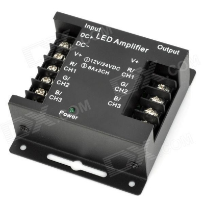 12v~24v 432w led rgb amplifier - black [led-rgb-controller-5691]