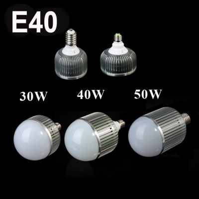 1pcs/lots high power led lamp light bulb e40 30w/40w/50w 220v/110v warm white/white lamps for home