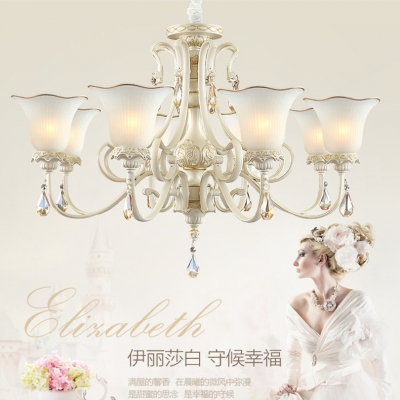 2015 european roayl pastoral painting resin and frosted glass chandelier modern k9 crystal simple led chandelier