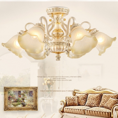 2015 european royal luxury pastoral lampshades down led painted resin pendant chandelier american modern simple metal chandelier