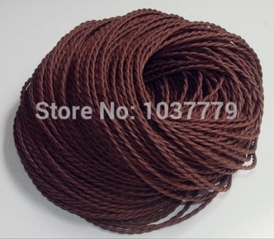 30 meters long brown color double cords braided textile fabric wire cable [others-7012]