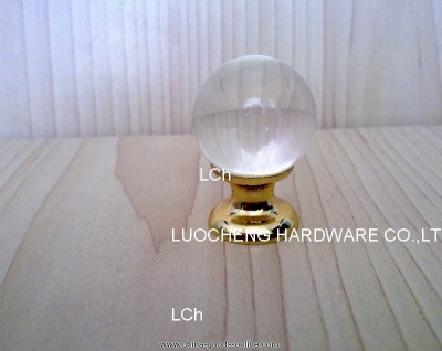 35pcs/lot 25mm crystal ball knobs on gold brass base