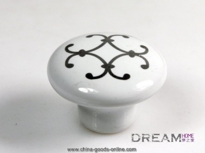 38mm silver flower circle ceramic handle / cabinet hardware/ furniture drawer wardrobe door handle ap99