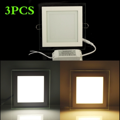 3pcs/lot high brightness painel led panel light 12w warm white/white panels light wall recessed [led-panel-lights-5296]