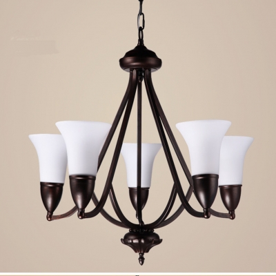 american country retro painted iron chandlier europe frosted glass lampshades chain pendant chandelier [american-style-193]