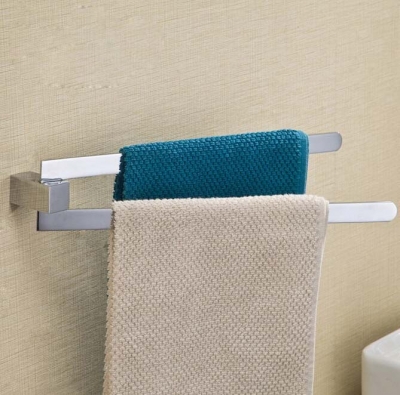 brass chrome towel rack 2 swivel bars wall mounted towel rail bathroom toalha de banho towel holder [towel-bar-8290]