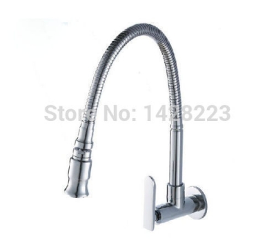 chrome finished single handle wall mounted kitchen faucet cold water brass kitchen taps [chrome-1399]