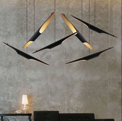 creative fashion arts beveled aluminum led pendant lights for bar cafe home lighting hanging lamp lustres de sala [modern-pendant-lights-2080]
