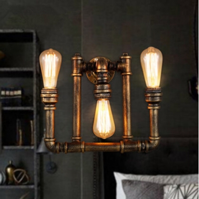creative retro loft style water pipe edison wall lamp indoor vintage industrial wall light fixtures for ailse bar dining room [edison-loft-wall-lights-2683]