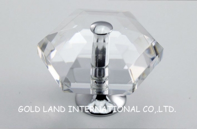 d40mm pure brass k9 crystal glass furniture cabinet knob/copper base bedroom knob