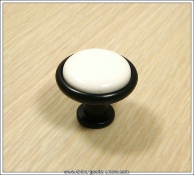 decorative design black ceramic zinc alloy kitchen cabinet furniture knob (diametre:32mm)