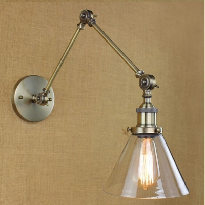 edison iron adjustable glass lampshade industrial vintage wall lamp fixtures for bar cafe home indoor lighting lampara pared