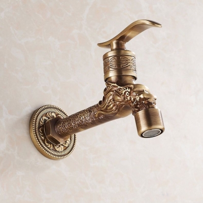 garden bibcock faucet tap antique brass finish bathroom wall mount washing machine water faucet taps hj-8663f
