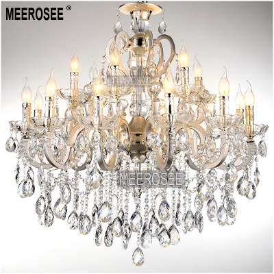 gorgeous silver 18 arms chandelier crystal light fixture zinc alloy crystal lustre hanging lamp, with top class k9 crysta md8523