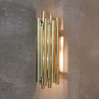 high-grade luxurious postmodern simple el aisle water tubes industry golden water pipe wall lamp [wall-lamp-7207]