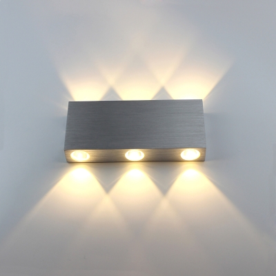 led modern light 6w warm white 6led wall lamp aluminum for living room bedroom bedside hallway wall lamp light ac 110-220v