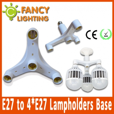 light accessory adapter converter e27 to 4 e27 lamp socket lampholder base socket adapter converter holder for led light lamp [lamp-holder-converter-1012]