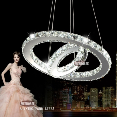 modern diy design led chandelier light fixture circle round 2 rings for pendant md8825 [led-pendant-light-5357]