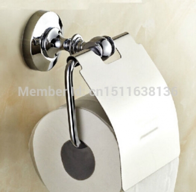 modern new chrome brass with ceramic wall mounted bathroom toilet paper holder waterproof [toilet-paper-holder-8135]