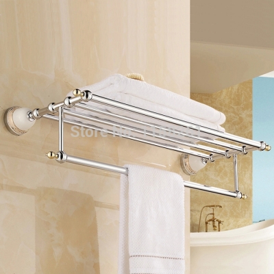 new arrival towel racks luxury bathroom accesserries chrome finish bath towel shelves towel bar bath hardware 5512