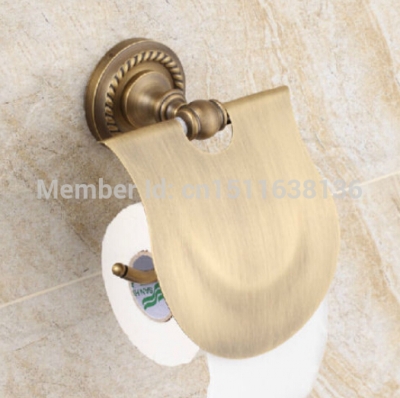 new wall mounted bathroom antique brass toilet paper holder with cover waterproof [toilet-paper-holder-8163]