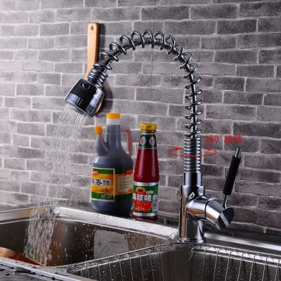 pull out and down faucet chrome swivel kitchen sink mixer vessel tap spray kitchen faucet mixer tap faucet hj-8012