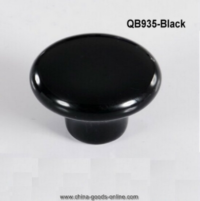 qb935-black single hole retail ceramic cabinet wardrobe cupboard knob drawer door pulls handles [Door knobs|pulls-1830]