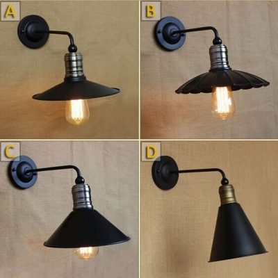 retro loft style industrial vintage wall lamp light fixtures with iron lampshade edison wall light arandela lampara pared [edison-loft-wall-lights-2679]