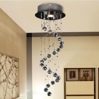 sprial crystal chandelier lustres light for aisle porch hallway stairs wth gu10 light bulb guarantee
