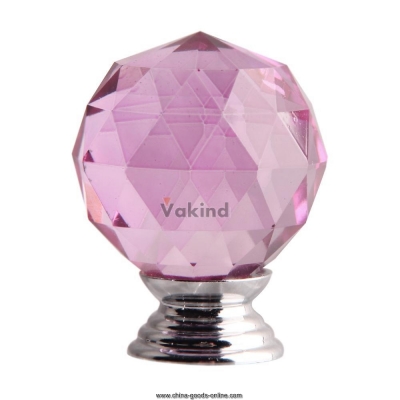 v1nf 10x fashion furniture handle light pink crystal sphere cabinet drawer knob