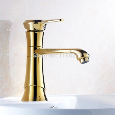 vintage bathroom basin gold colored faucets deck mounted golden bathroom basin sink mixer taps single hole single handle 9022k