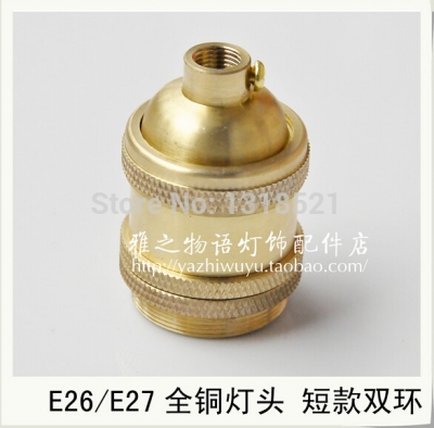 vintage edison e26e27 brass copper lamp holder e27/ul/110v/220v lamp bases pendant/table light socket gold color