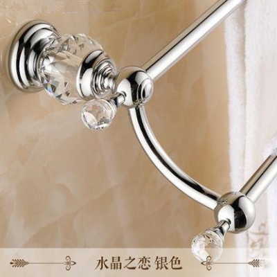 wall mounted bathroom accessories crystal double towel bar chrome/towel holder bathroom hardware hk-22l