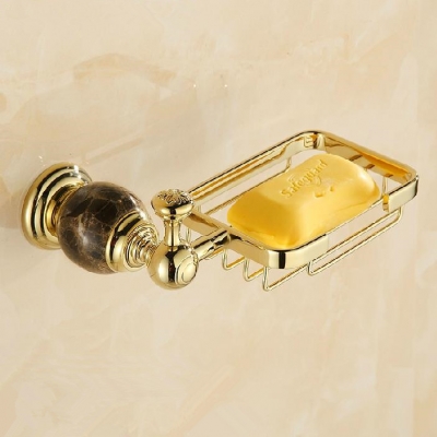 whole and retail jade golden soap dish holder bathroom wall mounted soap dish bathroom accessories hy-30b [soap-dish-amp-holder-7811]