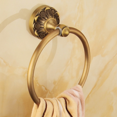 whole and retail vintage antique brass bathroom towel ring towel hang towel rail wall mounted 6011f [towel-ring-8499]
