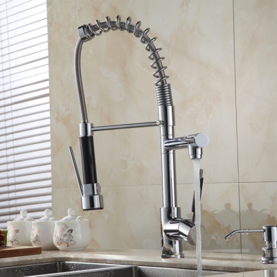 whole pull out up& down sprayer chrome brass water kitchen faucet swivel vessel sink mixer tap cozinha 50729