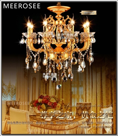 whole retail metal crystal chandelier lamp / light / lighting fixture gold color for el, lobby, foyer, villa [crystal-chandelier-zinc-alloy-2378]